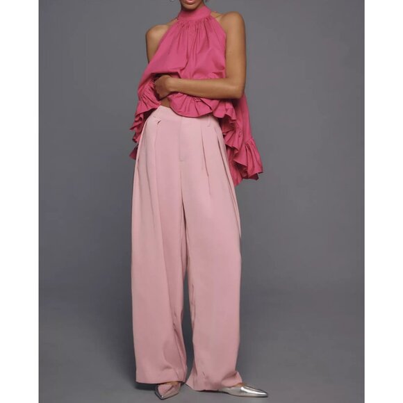 Maeve Tapered Puddle Trousers 20W Light Pink - Picture 1 of 4